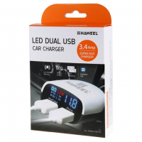Зарядно за запалка HAWEEL 3.4A двоен USB порт LED дисплей с въртяща се глава, снимка 11 - Аксесоари и консумативи - 36283014