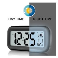 Дигитален постоянно светещ LED часовник на батерии с термометър аларма, снимка 5 - Други инструменти - 35890747