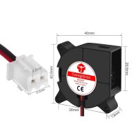 Турбинен вентилатор 40х40x20mm 24V 2 Пина за 3Д Принтери, снимка 2 - Друга електроника - 44165463