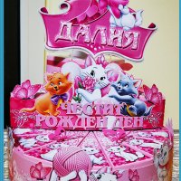 Картонена торта -котето Мари,покани за рожден ден,банери за стена и др., снимка 6 - Други - 39476956