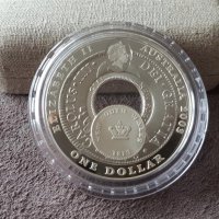 1 сребърен долар 2003 Австралия Holey Dollar and Dump oz, снимка 3 - Нумизматика и бонистика - 40701243