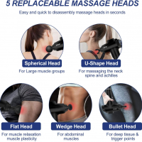 Нов Масажен пистолет Дълбоко тъканен масажор 6 глави за мускулна болка, снимка 3 - Масажори - 36147730
