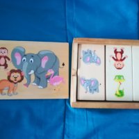 Детски дървени пъзели - домино и азбука, снимка 2 - Образователни игри - 34404957