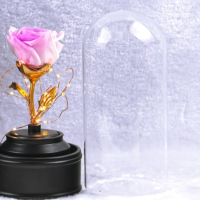 Вълшебна неувяхваща роза в стъкленица с LED светлина - различни цветове, снимка 2 - Други - 44491243