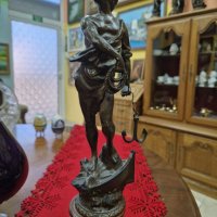 Страхотна антикварна френска фигура статуетка пластика , снимка 3 - Антикварни и старинни предмети - 41435298