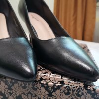 Дамски черни обувки ток 7см, снимка 3 - Дамски обувки на ток - 42169334