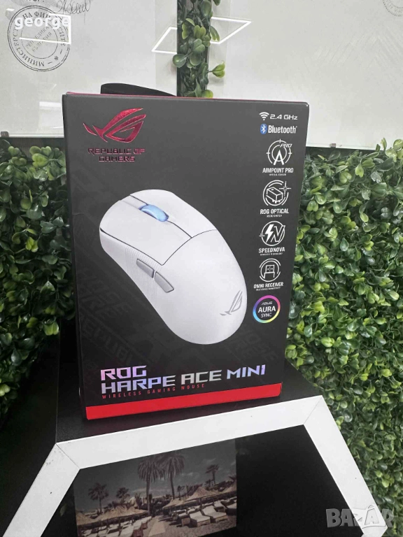 Безжична геймърска мишка Asus ROG Harpe Ace Mini, ROG AimPoint Pro optical sensor - нова, снимка 1