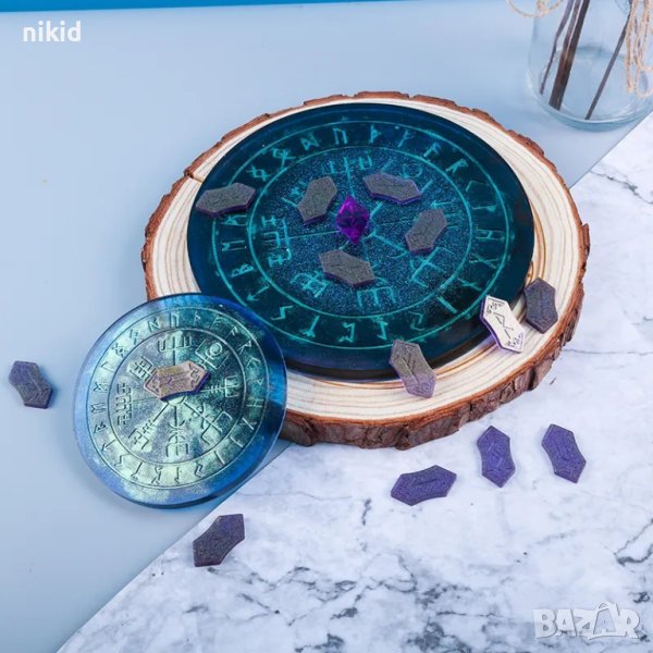 вълшебният магически кръг символи силиконов молд форма фондан шоколад смола гипс калъп, снимка 1