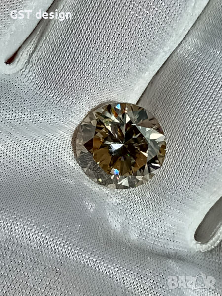 Огромен Топ 9,55 карата Фенси Златно Диамант Мойсанит Diamond Moissanite , снимка 1