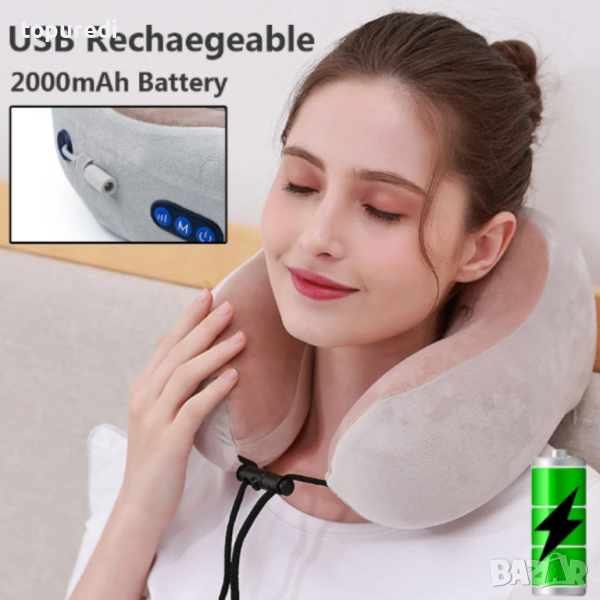 МАСАЖОР ЗА ВРАТ СРЕЩУ НАПРЕЖЕНИЕ И БОЛКА, снимка 1