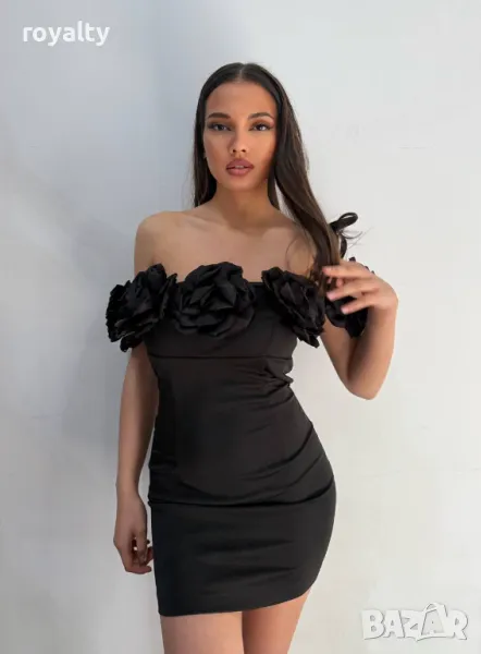 Черна стилна дамска рокля , снимка 1