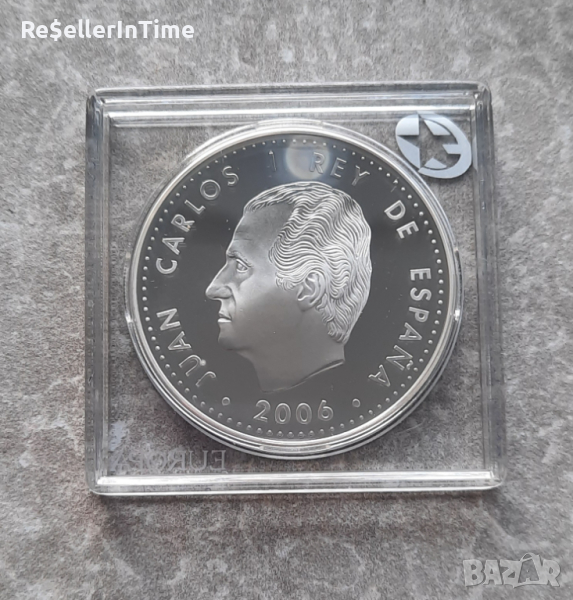 Възпоменателна сребърна монета 10 Euros - Juan Carlos I, снимка 1