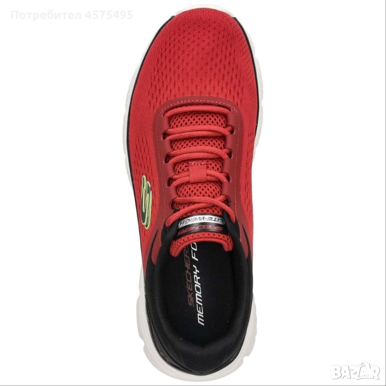 Мъжки спортни обувки, текстил, червени/черни, снимка 1