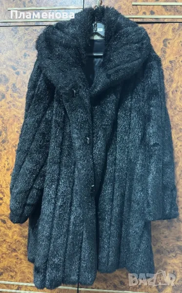 Дамско черно зимно палто - XL, снимка 1