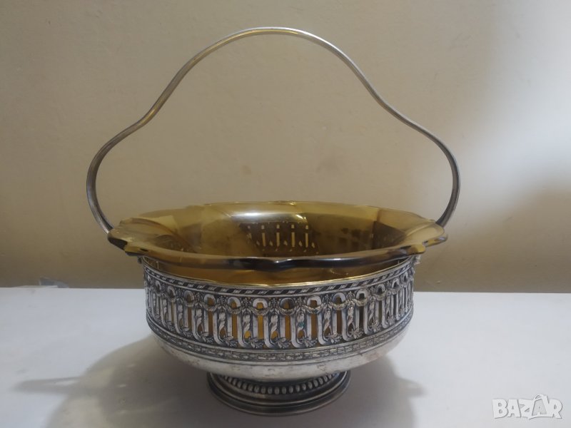 посребрена метална купа арт деко, снимка 1