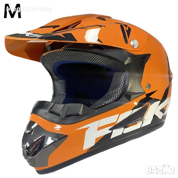 Детска крос каска 125 - М - ORANGE, снимка 1