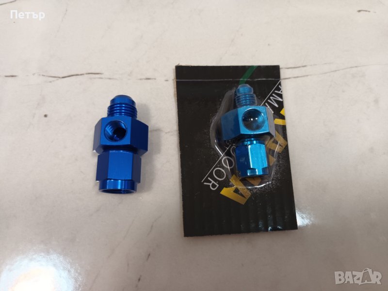 Преходник, манометър, нипел, фитинг 4AN и 6AN с изход за монтаж на манометър, снимка 1