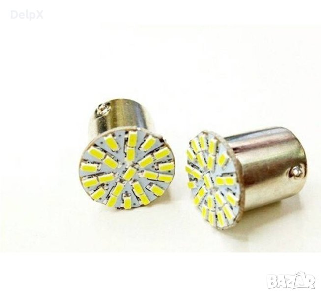 Автомобилна лампа 22бр. LED студено бяла с цокъл BA15d 12V, снимка 1