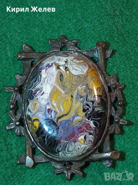 РАЗКОШЕН АВТОРСКИ РЕТРО - АР ДЕКО БРОНЗОВ МЕДАЛЬОН УНИКАТ с ИНИЦИАЛИ на ХУДОЖНИКА 31385, снимка 1