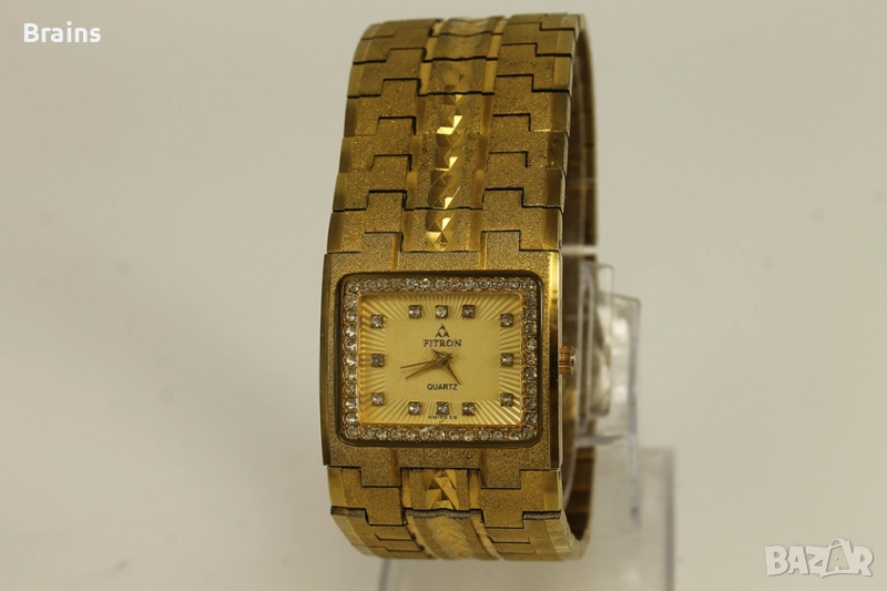 FITRON Швейцарски Позлатен Кварцов Часовник Тип Гривна, снимка 1