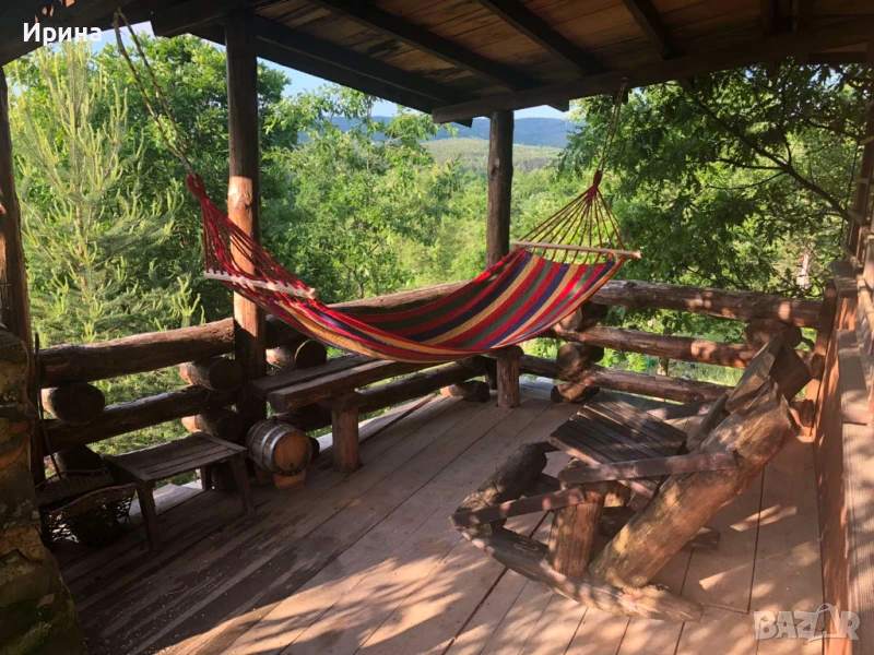 Къща, пчелин и двор с големи дървета, снимка 1