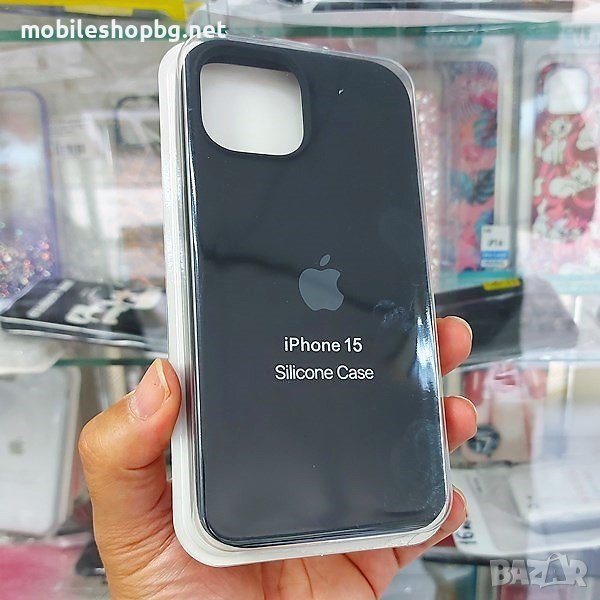 калъф за iPhone 15 силиконов черен, снимка 1
