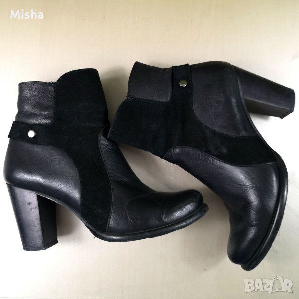 Дамски кожени боти от естествена кожа и велур 36 номер, снимка 1
