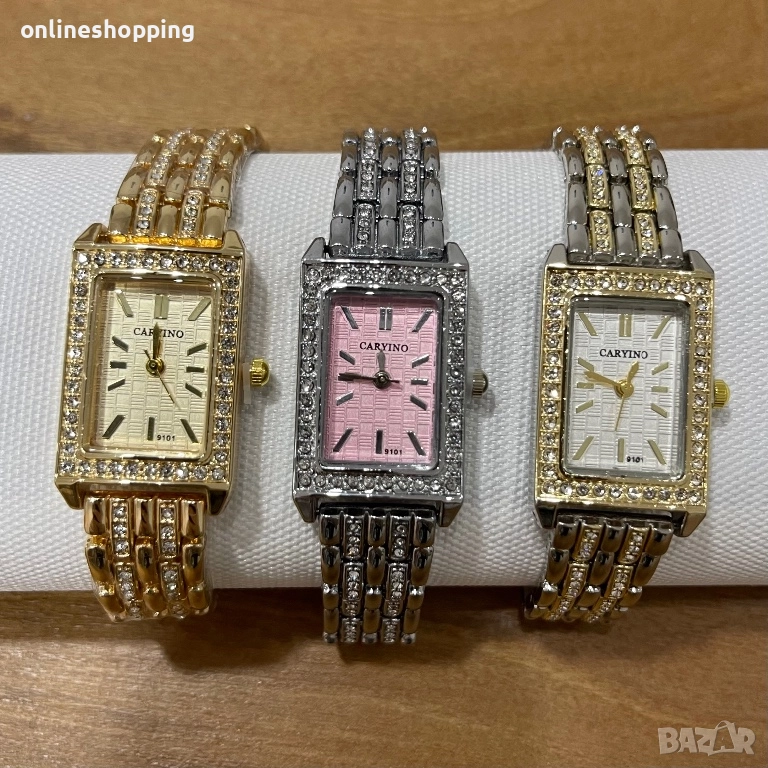 **НОВИ** Дамски луксозни часовници с инкрустирани кристали, снимка 1