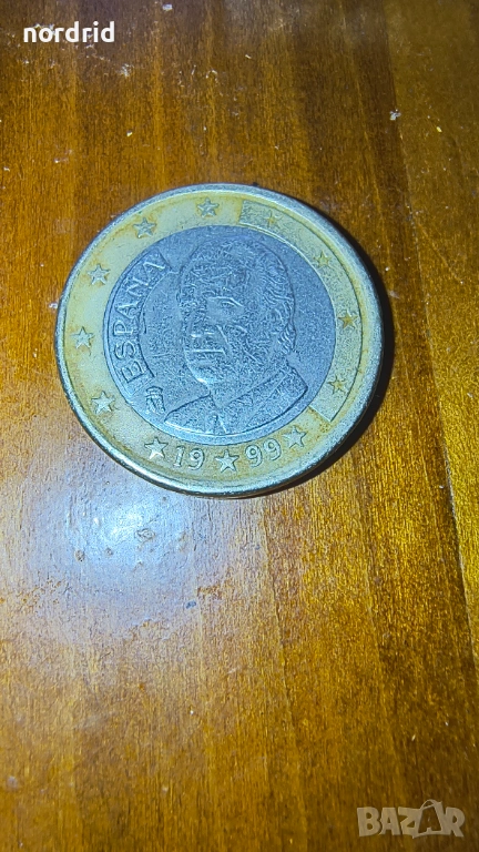 Рядка монета 1 евро, снимка 1