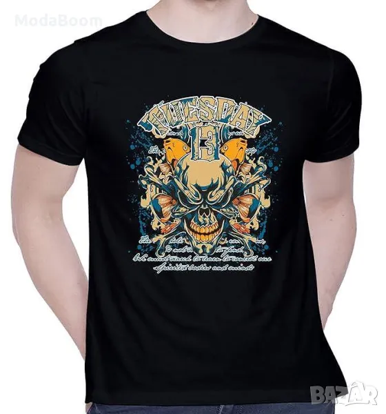 Ежедневна мъжка тениска с кръгло деколте, снимка 1