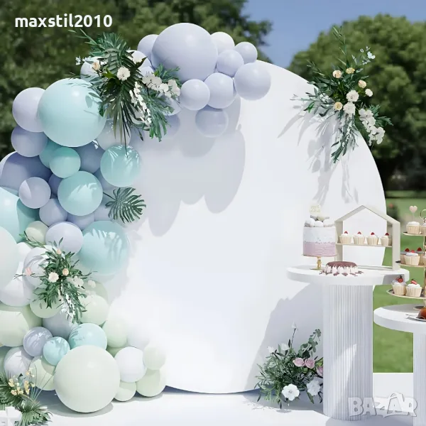 Текстилен калъф за кръгла арка бял, снимка 1