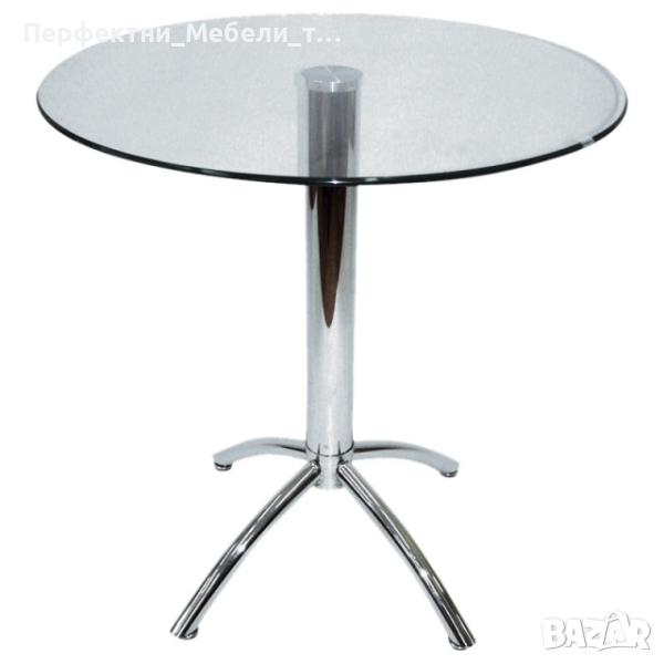 Кръгла/правоъгълна стъклена трапезна маса налична на склад с доставка до 2 дни, снимка 1