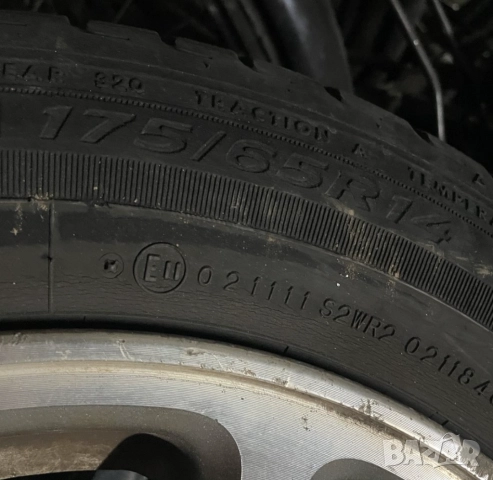 Оригинални 5бр. за ТОЙОТА TOYOTA 14" джанти+летни гуми DUNLOP ДЪНЛОП, снимка 4 - Гуми и джанти - 51686141