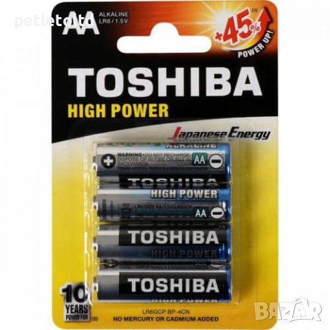 Батерии Toshiba, Алкални, LR06, AA, 1.5V  (Блистер - 4 бр), снимка 1 - Други стоки за дома - 42142797