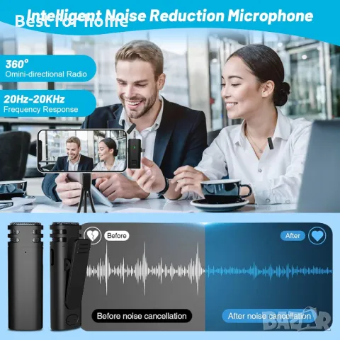 Двоен безжичен петличен  микрофон Sjpzwcrl, снимка 5 - Микрофони - 49772908