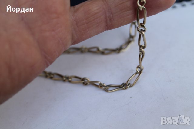 Сребърен синджир с позлата, снимка 7 - Колиета, медальони, синджири - 38990409