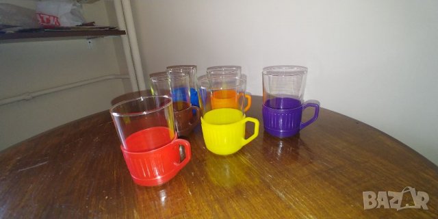 6 бр йенски чаши за чай с цветни поставки, снимка 7 - Чаши - 39897553