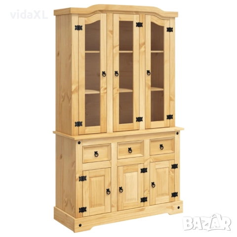 vidaXL Висок шкаф Corona, кафяв, 112x43x196 см, мексикански бор масив(SKU:355085)