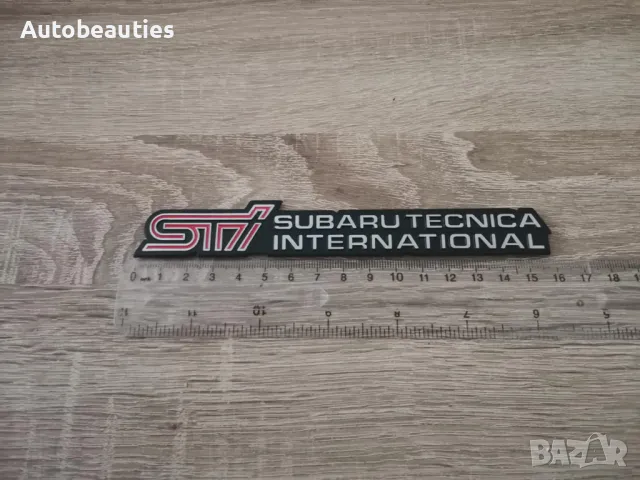 Subaru STI емблема черно с червено, снимка 5 - Аксесоари и консумативи - 50161234