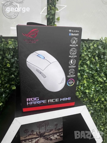 Безжична геймърска мишка Asus ROG Harpe Ace Mini, ROG AimPoint Pro optical sensor - нова