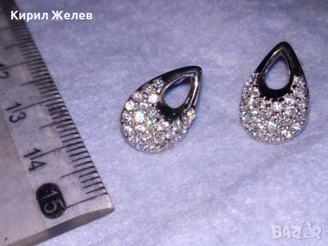ПРЕКРАСНИ СКЪПОЦЕННИ СРЕБЪРНИ НЕЖНИ АРТ ОБЕЦИ РОДИРАНО СРЕБРО 925 с ФАСЕТИРАНИ ЦИРКОНИ 38756, снимка 12 - Обеци - 41730328