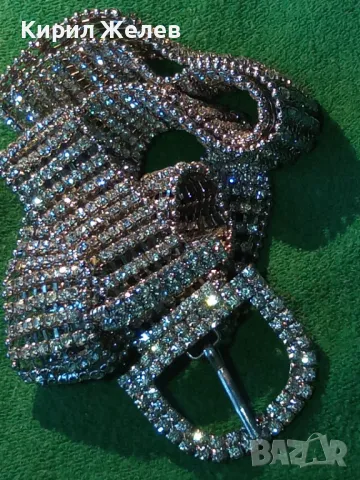 ПРЕКРАСЕН АЖУРЕН ДАМСКИ ПОСРЕБРЕН МЕТАЛЕН КОЛАН с БЛЕСТЯЩИ ФАСЕТИРАНИ КРИСТАЛИ 32867, снимка 16 - Колани - 47298506