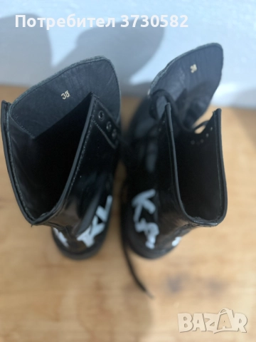 Оригинални черни дамски боти кубинки Karl Lagerfeld 38 номер, снимка 7 - Дамски боти - 52921986