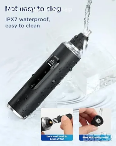 Нов Електрически тример 3 в 1 за нос уши вежди USB-C LED водоустойчив уред за мъже грижа красота, снимка 6 - Тримери - 56195952