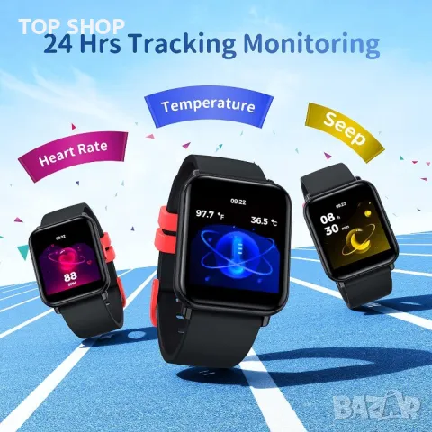 Детски интелигентен часовник черен 1,4" сензорен екран Bluetooth, съвместим с Android IOS,, снимка 7 - Детски - 49785444