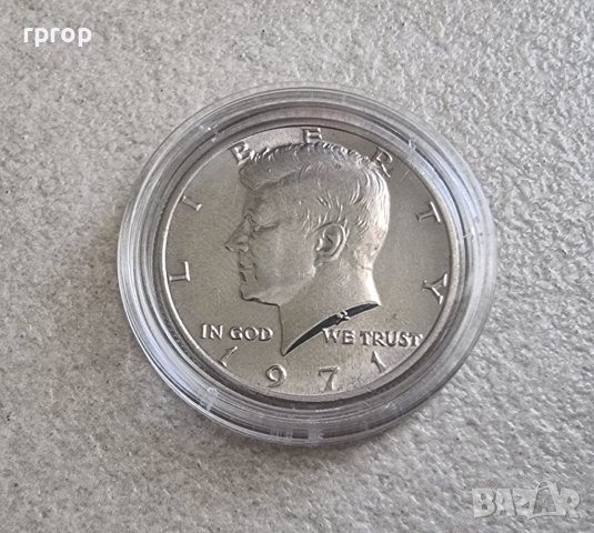 Оригинална монета. САЩ. Половин американски долар  от 1971  . С образа на  JF Kenedi., снимка 7 - Нумизматика и бонистика - 28855445