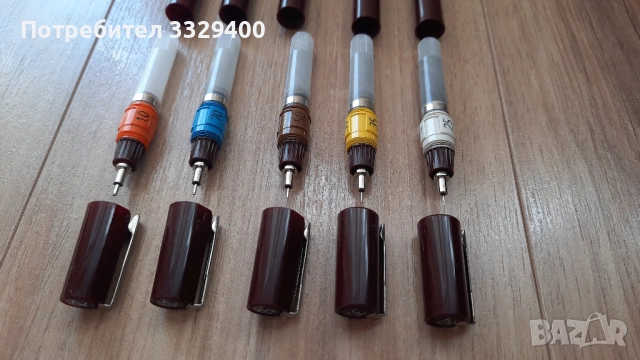 5 Рапидографи Rotring Isograf, снимка 7 - Ученически пособия, канцеларски материали - 53691434