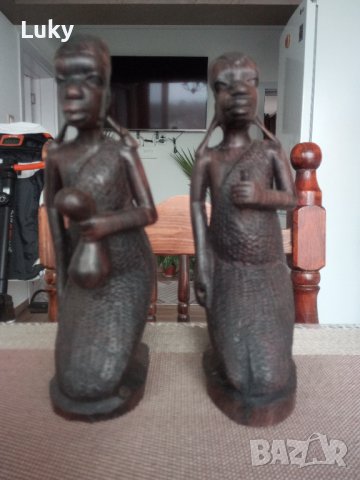 Африканско изкуство.Продавам красиви,старинни, статуетки.Обявената цена е за двете., снимка 1 - Други ценни предмети - 41632377