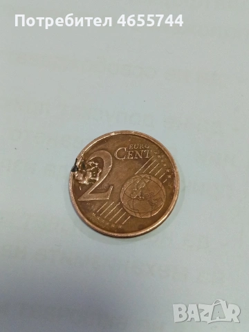 2 евроцента с дефект, снимка 3 - Нумизматика и бонистика - 53803182