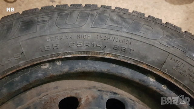 4 бр. зимни гуми + джанти 185/65/14 , снимка 3 - Гуми и джанти - 53591502